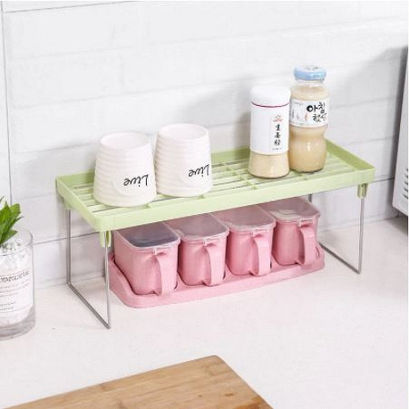 Foldable Spice Jar Shelf Rack for Kitchen Pantry Cabinet Organizer