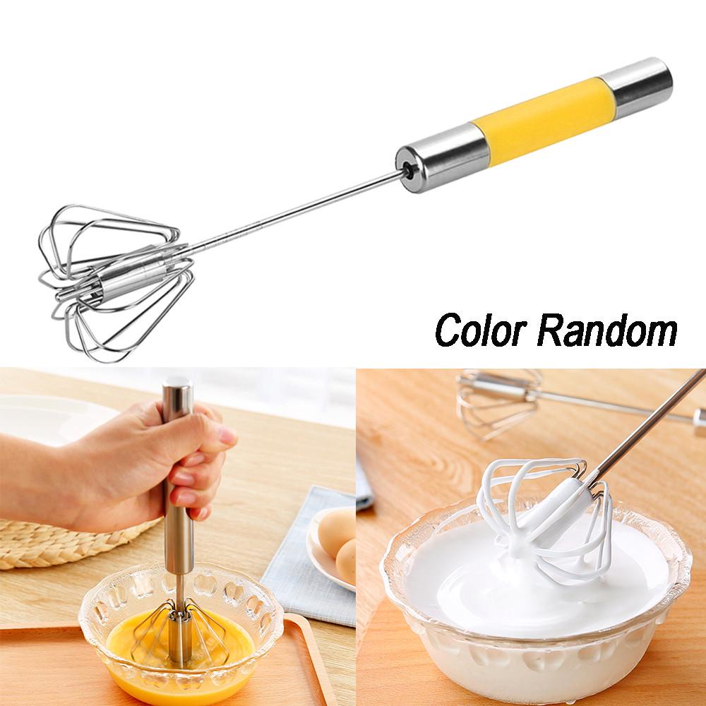 Manual Self-Turning Egg Beater for Whisking & Mixing Cream