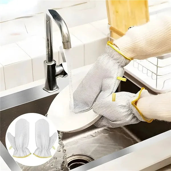 Multipurpose Wire Dishwashing Gloves – Wet & Dry Steel Cleaning Cloth.