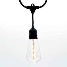 LED String Light – Indoor/outdoor plug-in with ST64 novelty bulbs, black.