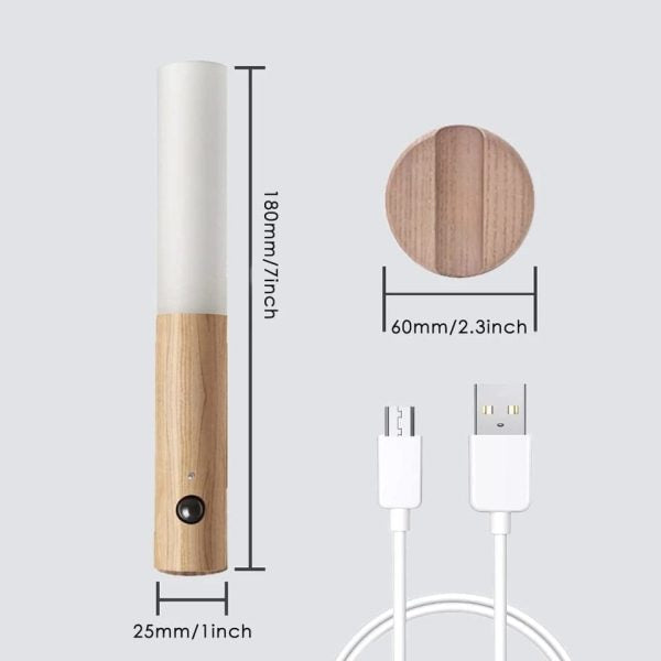 Led Wood Night Light wall lamp with magnetic sensor