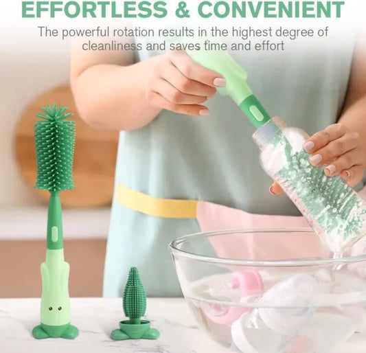 3-in-1 Silicone Baby Bottle Cleaning Brush Set