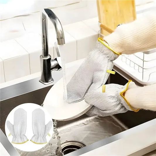 Multipurpose Wire Dishwashing Gloves – Wet & Dry Steel Cleaning Cloth.