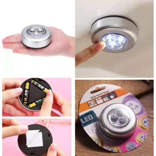 LED Tap Light– Battery-powered, stick-on touch light for closets and counters.