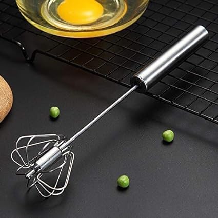 Hand-Press Self-Turning Egg Beater & Whisk – Semi-Automatic Kitchen Mixer for Cream & Baking