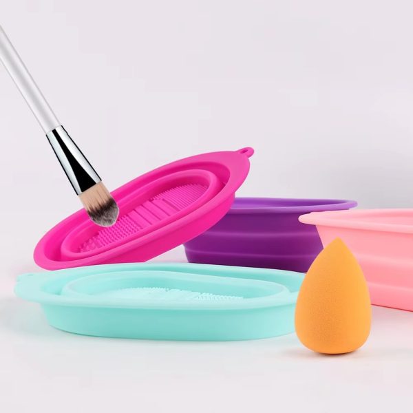 Soft Makeup Brush Cleaning Mat Bowl